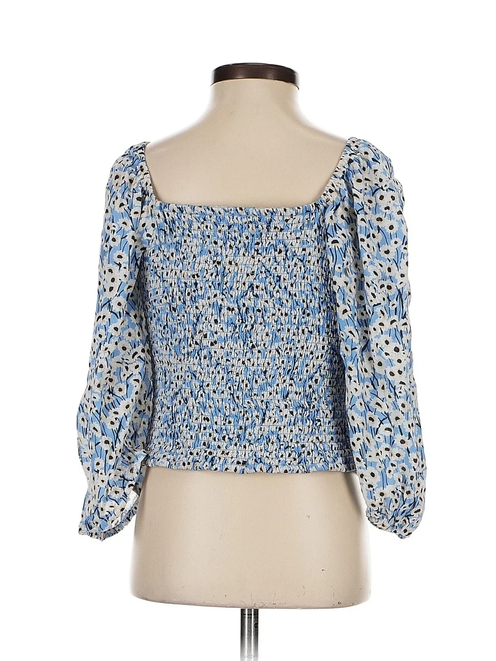 Anthropologie Hutch Floral Penny Cutout Puff-Sleeve Top Size S